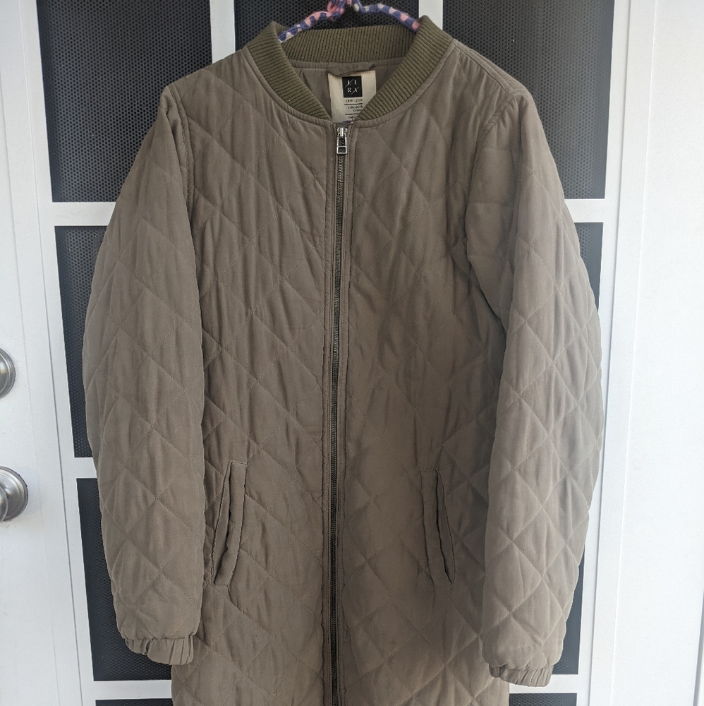 Lira long quilted bomber jacket